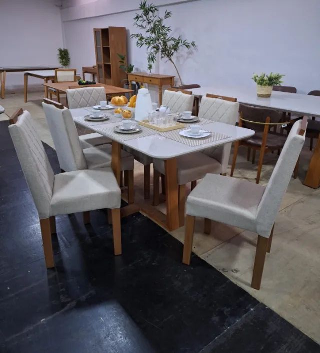 Mesa de Jantar com 6 cadeiras 1.60x90