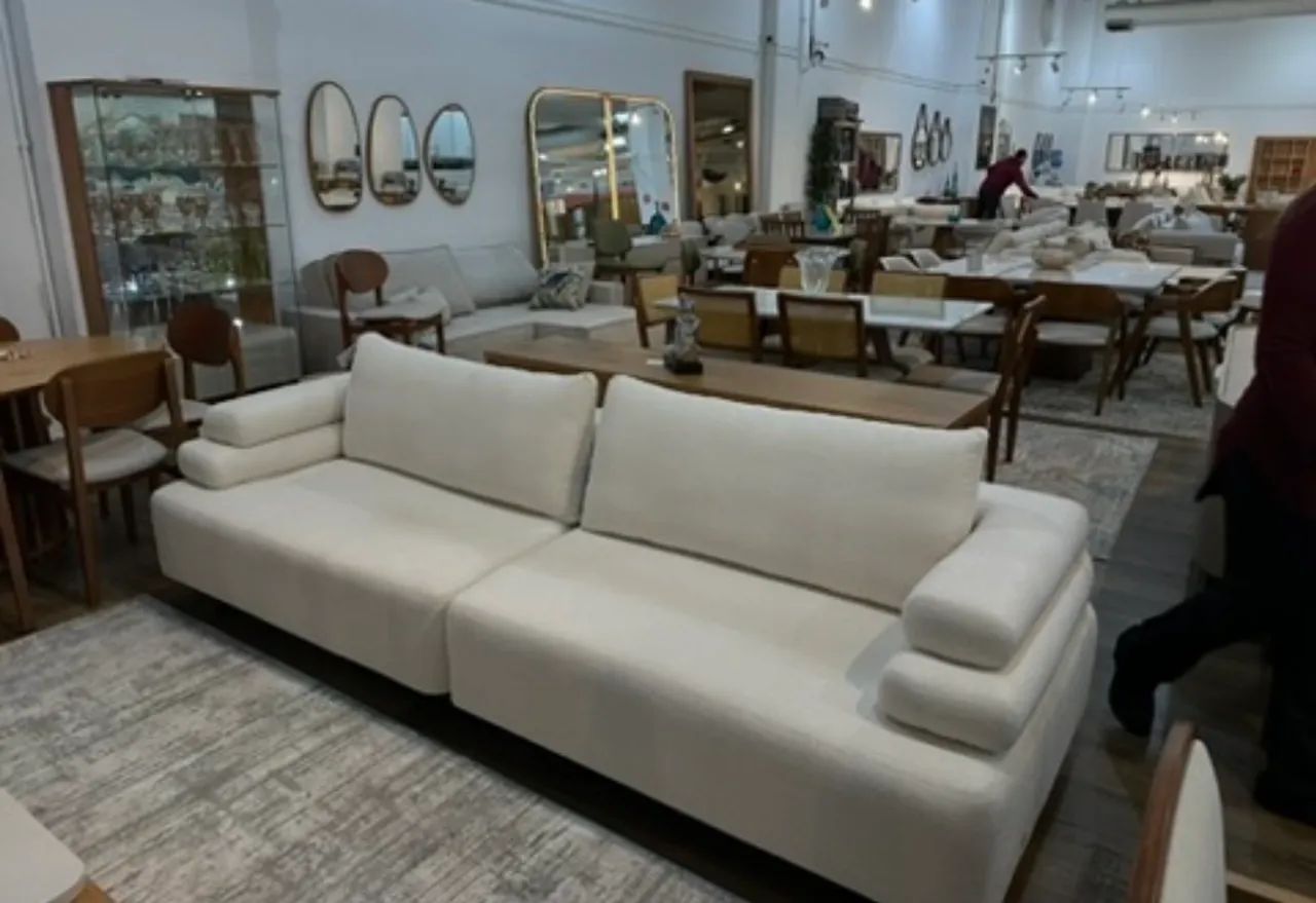 Sofá living - Tecido boucle. Lindo! Novo  - Foto 2