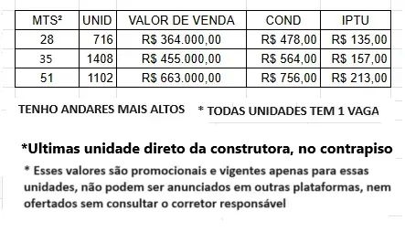 UNIDADE DE 28, 35 E 51 MTS² - DIRETO DA CONSTRUTORA - OPORTUNIDADE - Foto 3