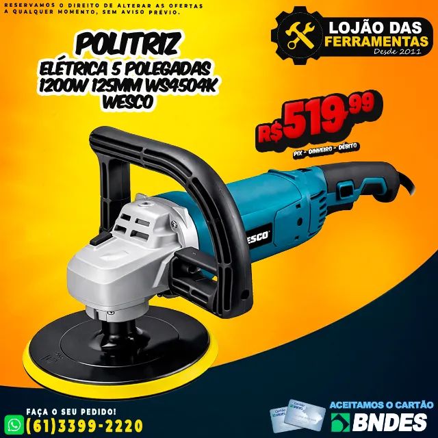 Politriz 5 polegadas 1200W 125MM WS4504K Wesco