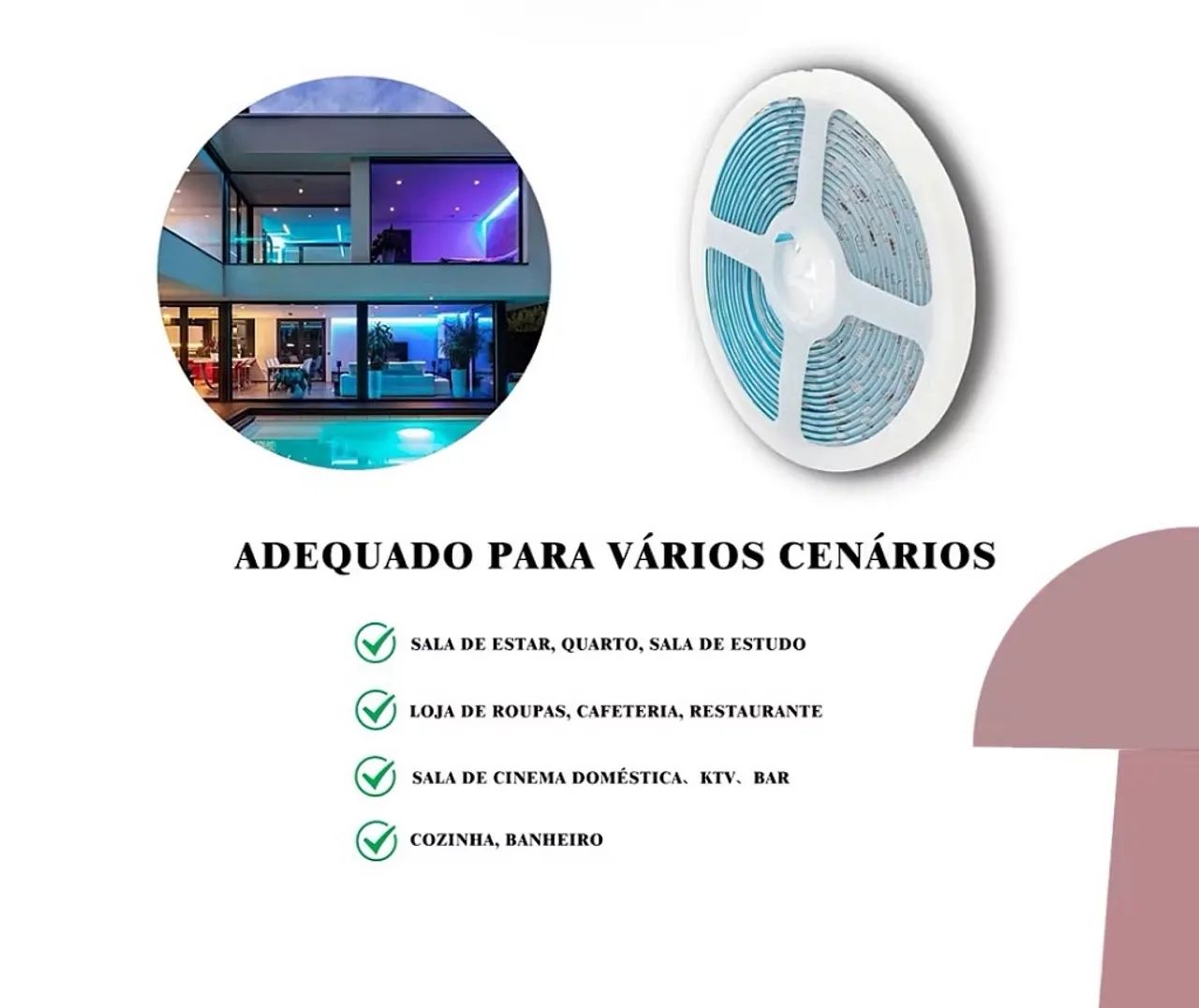 Fita Led 5M com controle e Fonte 12v - Foto 2