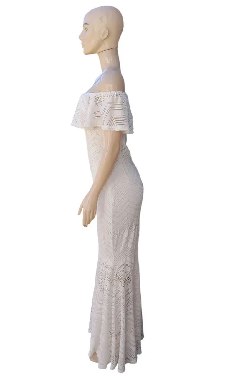 Vestido Longo Ciganinha Branca M - Foto 4