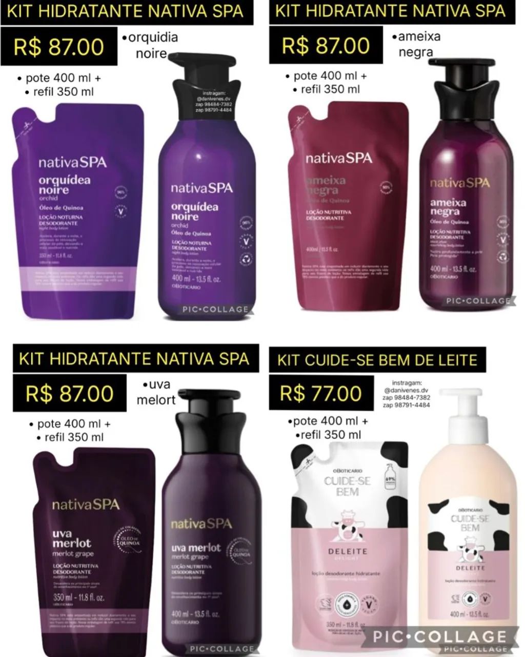 HINODE + REFIL DA BOTICÁRIO = R$ 77.00