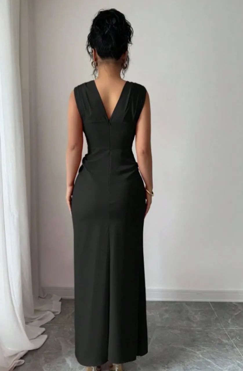 Olia Maree Vestido Aderente Plissado com Abertura Lateral - Foto 3