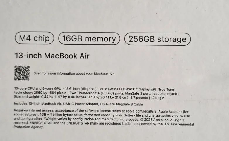 MacBook Air de 13 polegadas com chip M4, 256 Gb, 16Ram - Foto 3