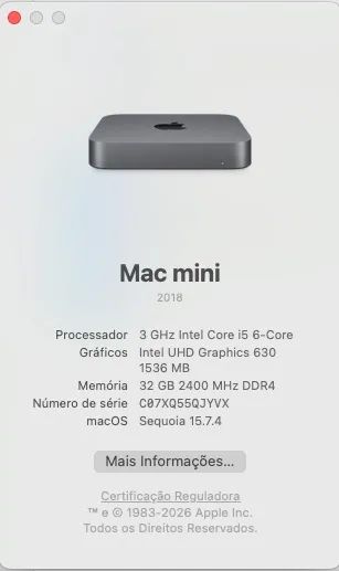 Macデスクトップ Apple Macmini 2018 Core i5 32GB 250GB Mac Mini 2018 32gb i5 - Computadores e Desktops - Vilas do
