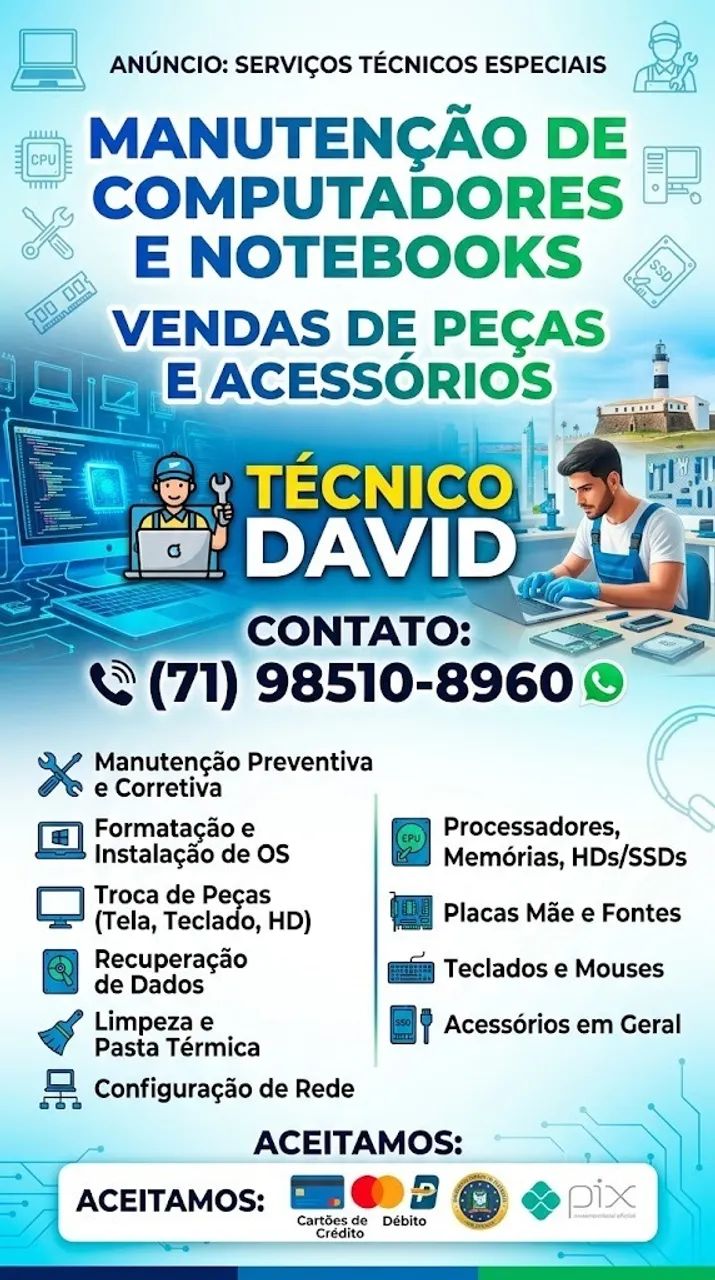 MANUTENÇÃO EM COMPUTADORES E NOTEBOOKS