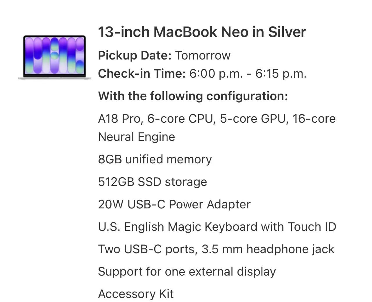 MacBook Neo de 13 polegadas na cor Prata (Silver). - Foto 3