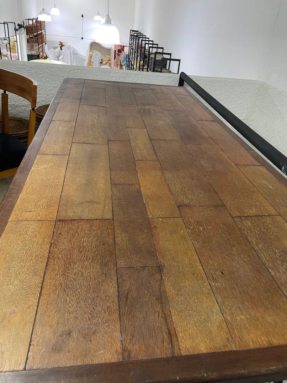 Mesa Carruagem Ferro e Madeira. (1.80x80) - Foto 2