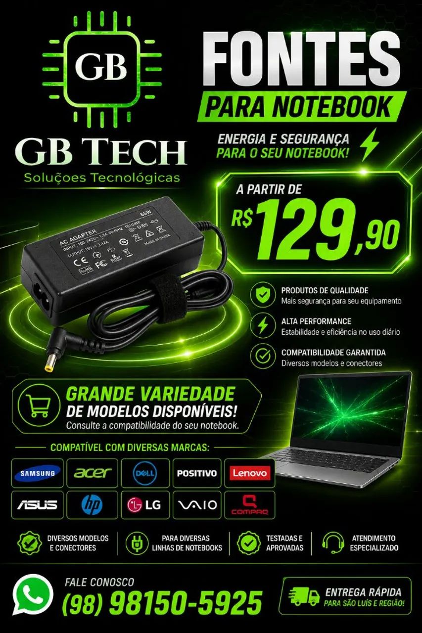 Carregador Fonte para Notebook 