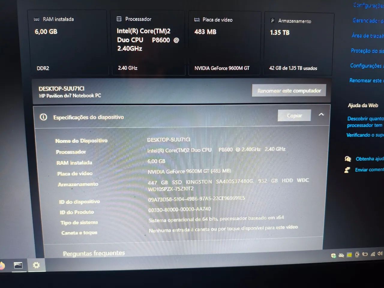 Notebook HP DV7 c/ placa de vídeo e SSD - Foto 4
