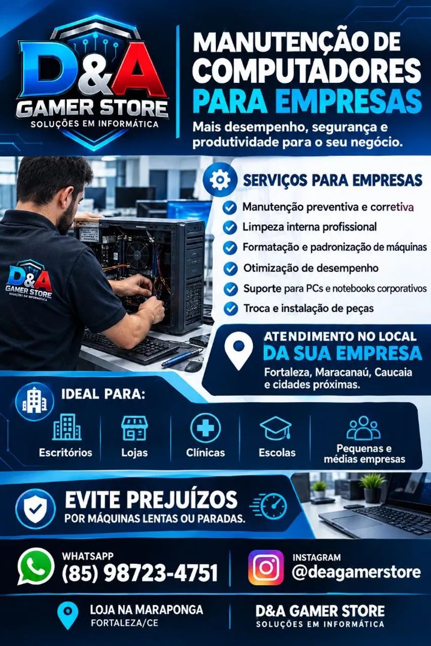 Manutenção de Computadores para Empresas em Fortaleza 