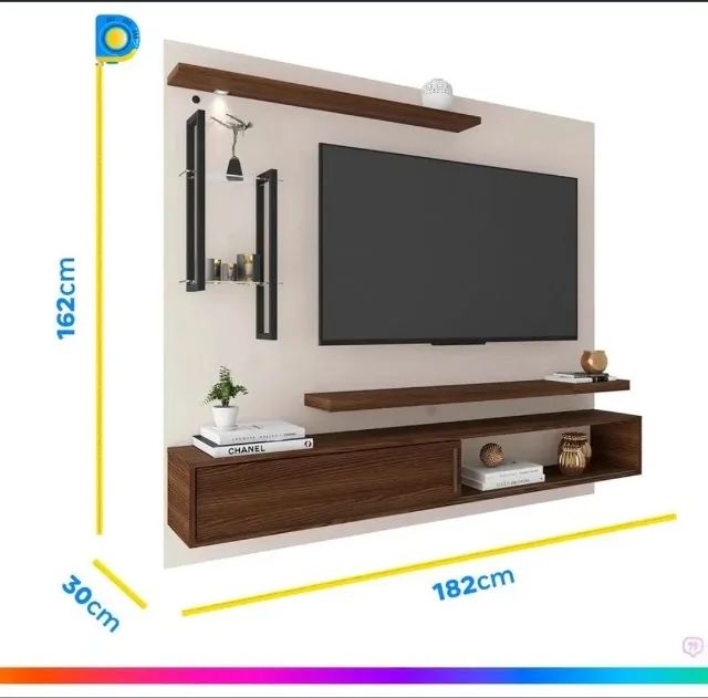 Rack/Painel para TV Suspenso - Até 60" - Foto 4