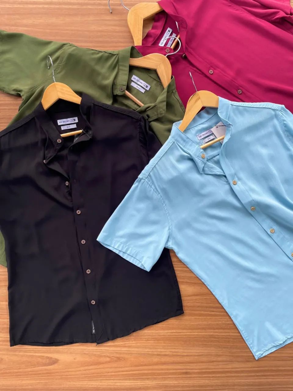 Camisa Viscolinho Gola Padre slim - Foto 2