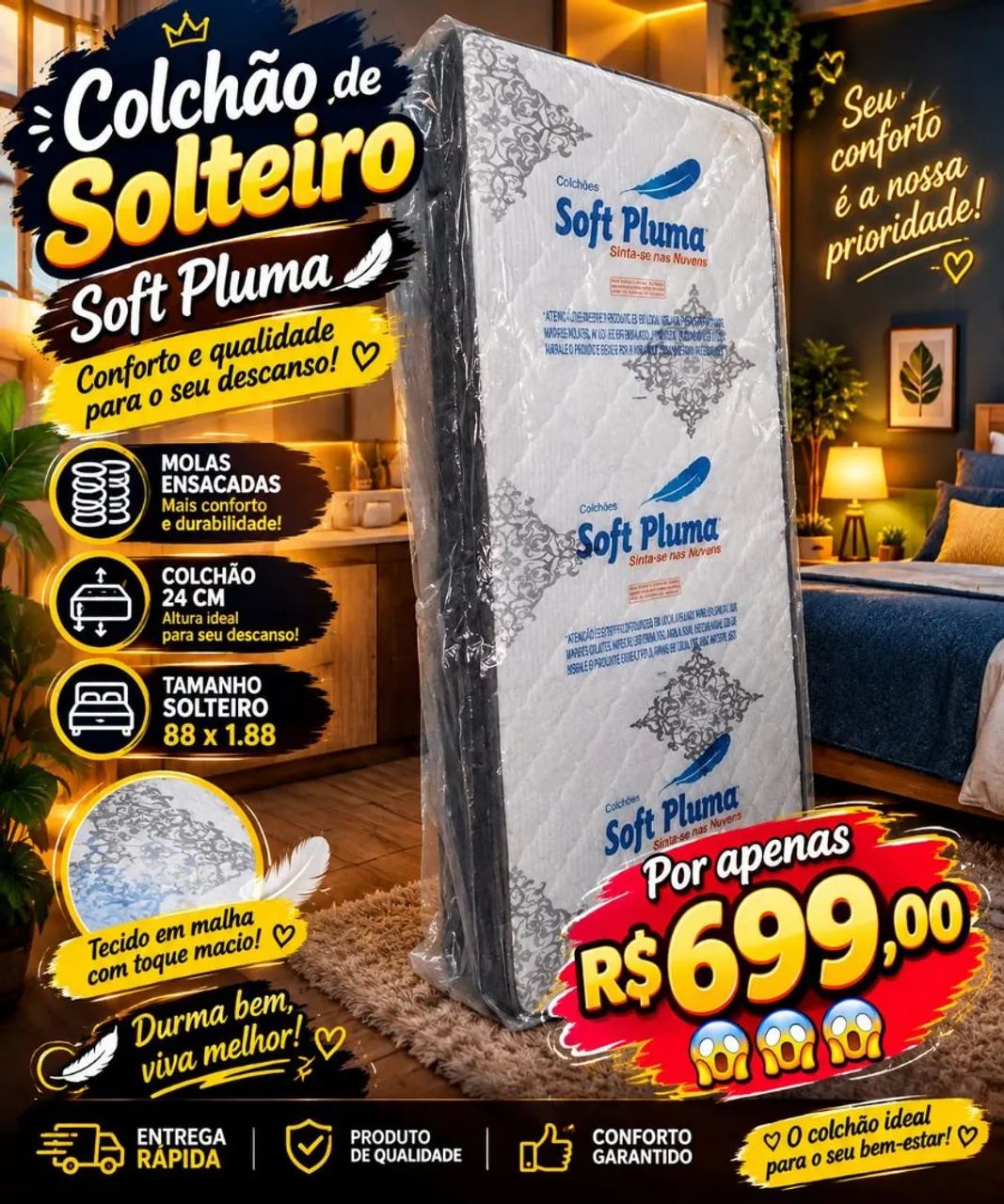 Colchão solteiro 