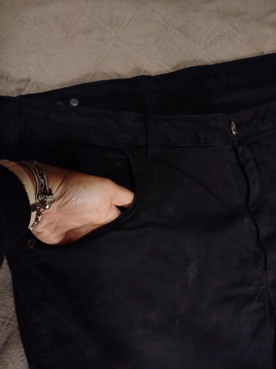 Calça jeans preta plus size 56 - Foto 4