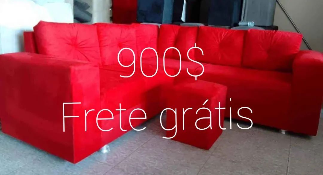 SOFA 6 LUGARES EM L + FRETE GRÁTIS + PUFF DE BRINDE  - Foto 3