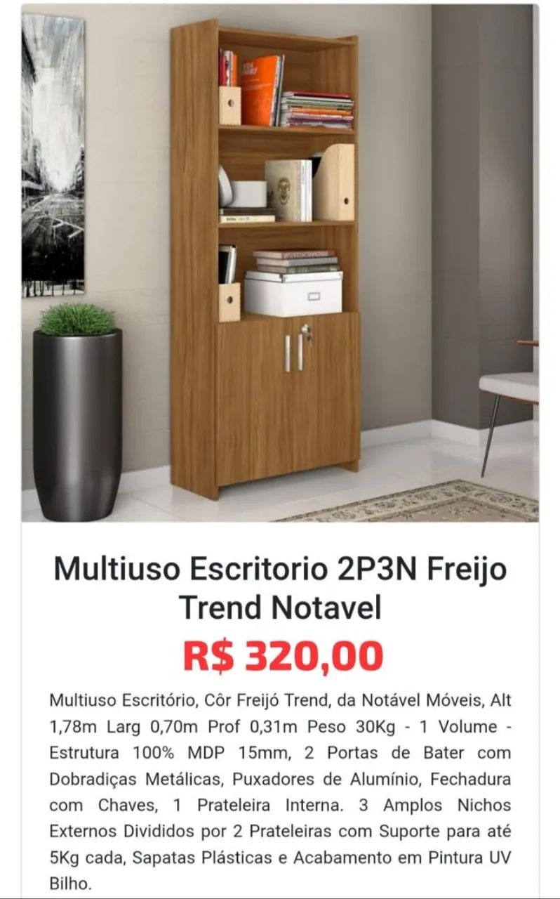 Multi-purpose Office Cabinet – Delivery Available Throughout Rio de Janeiro State