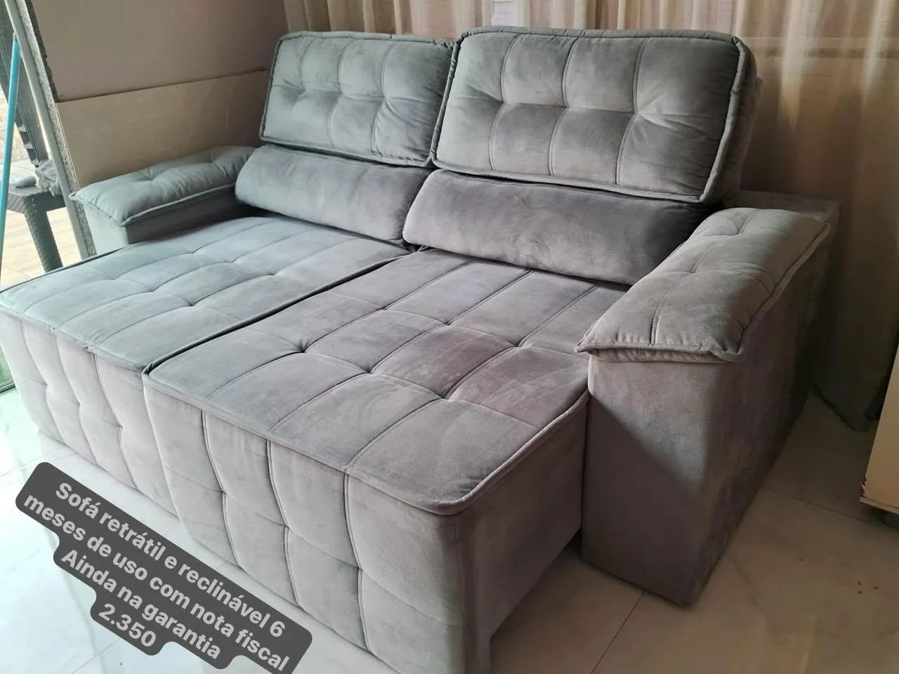Sofá retrátil e reclinável semi novo 