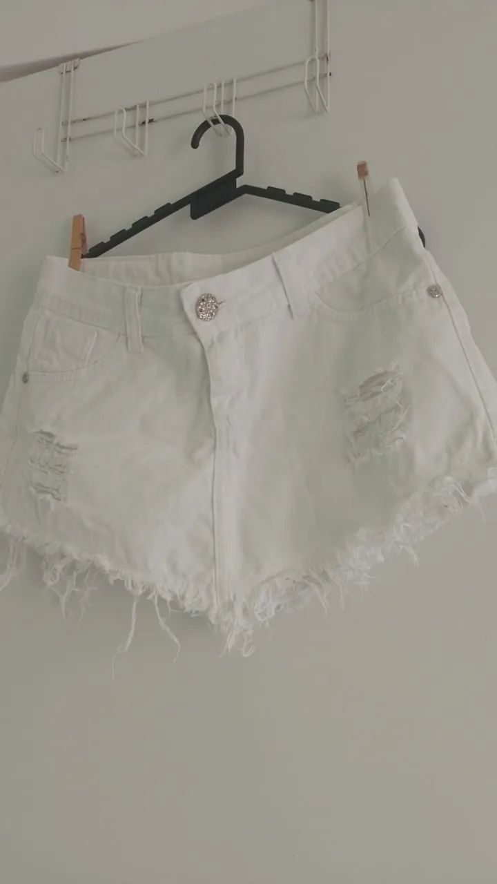 saia short jeans branca  - Foto 2