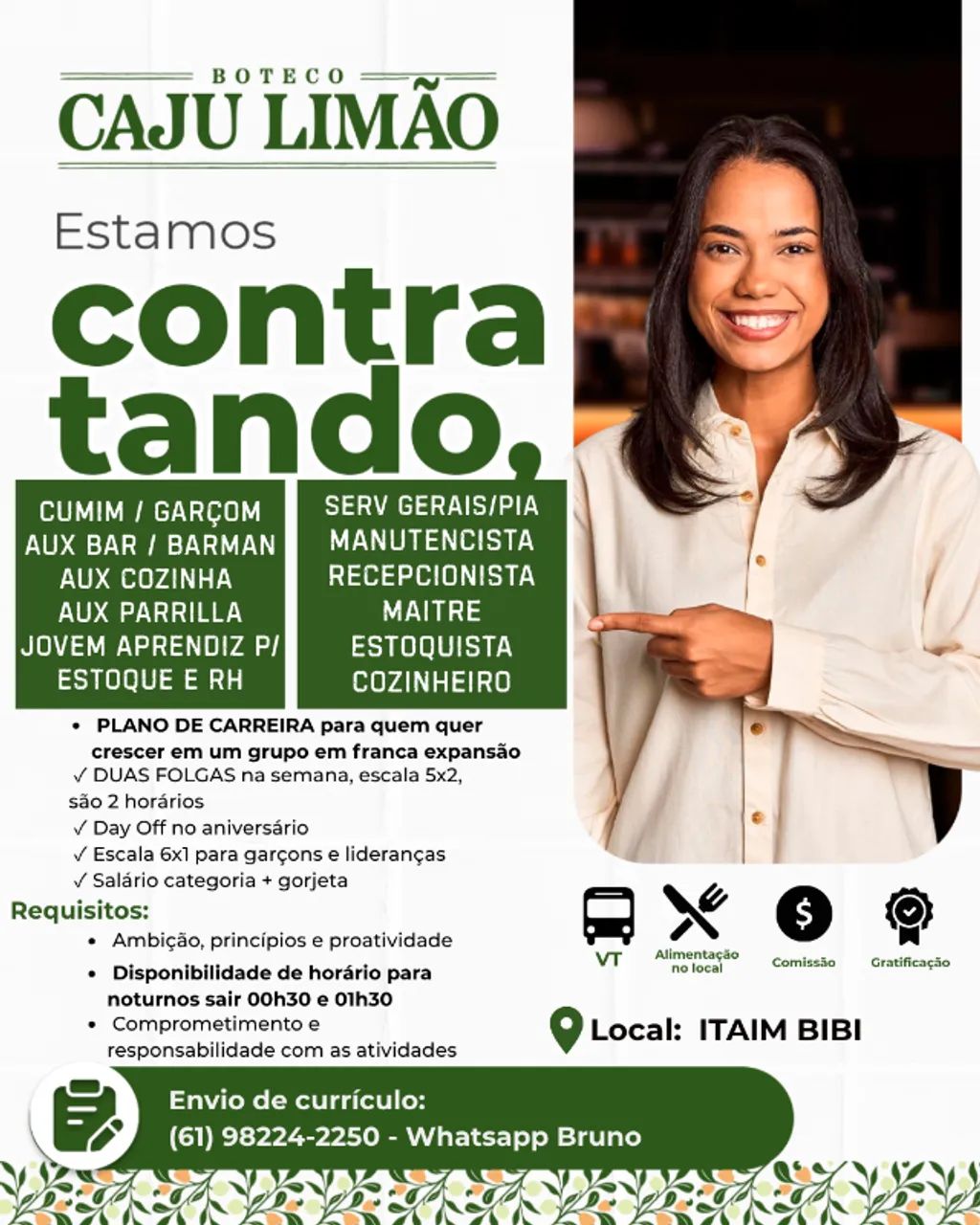 OPORTUNIDADES EMPREGO EM BOTECO NO ITAIM BIBI 