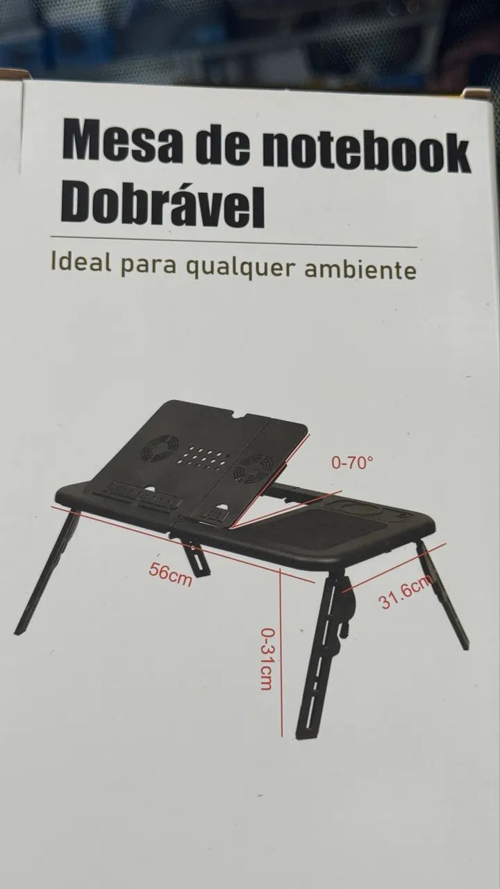 Mesa para notebook com cooler e regulagem de altura  - Foto 3
