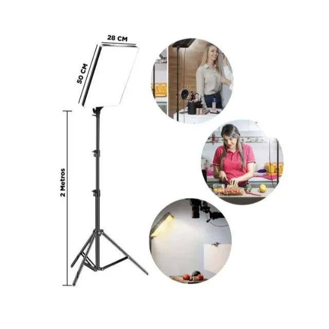 Iluminador Led Ring Light 19 Polegadas  Com Controle E Tripé Kit Completo Para Vídeo Foto  - Foto 2