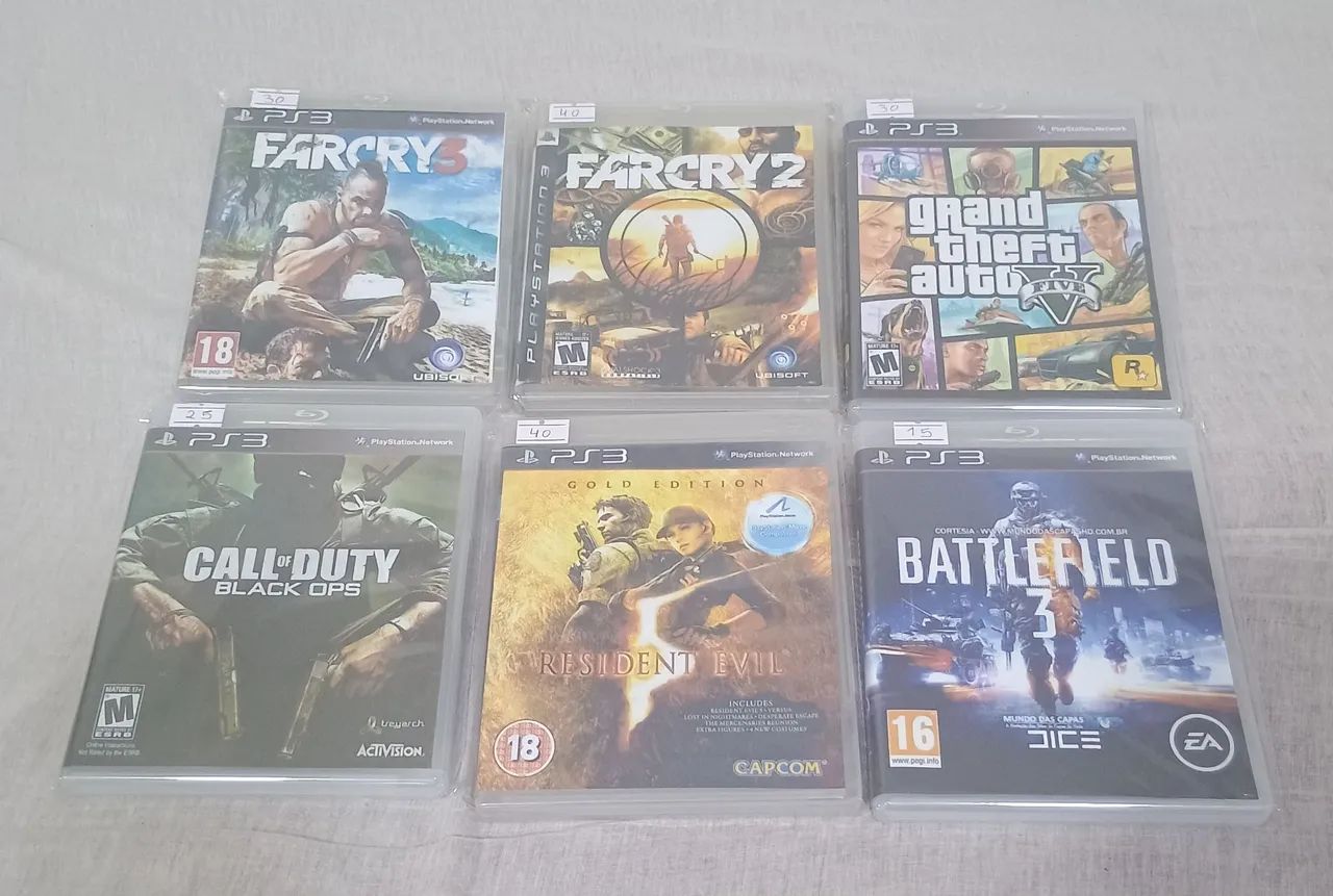 Lote com 6 jogos de PS3 