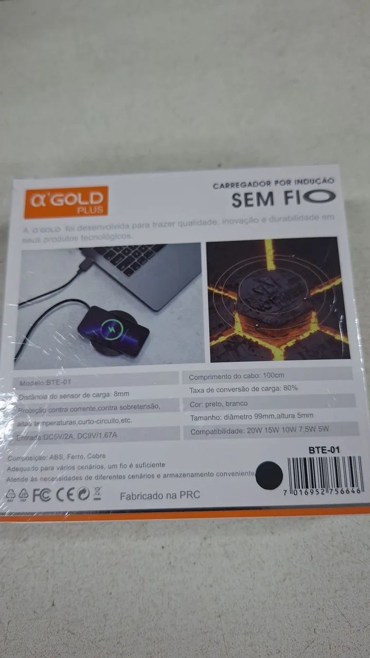 Carregador Sem Fio ?'GOLD Plus BTE-01 20W Tipo-C - Foto 2