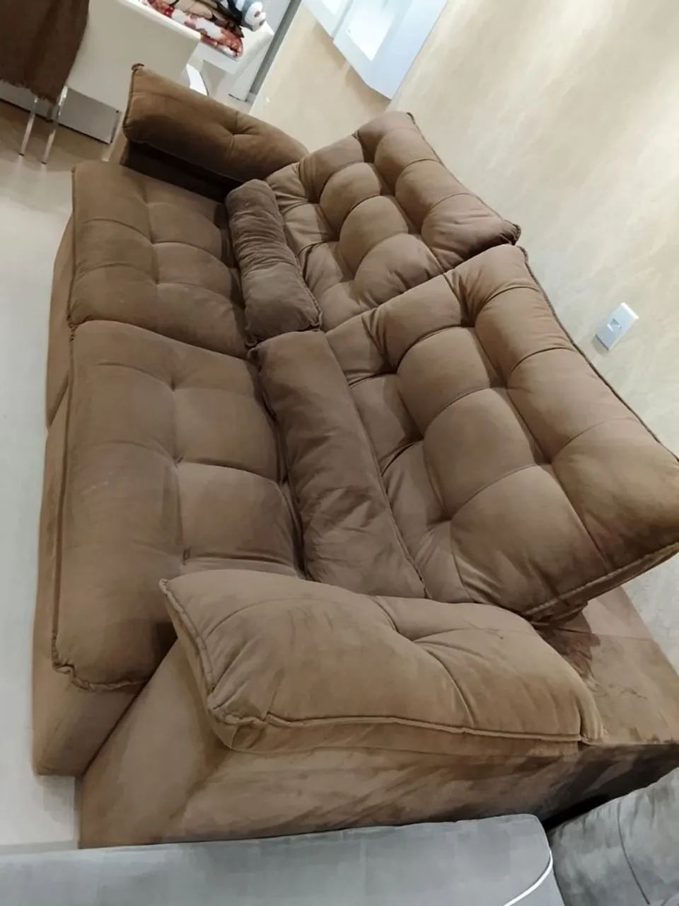 Sofá Retrátil e Reclinável Marrom - 2,60 m - Foto 2