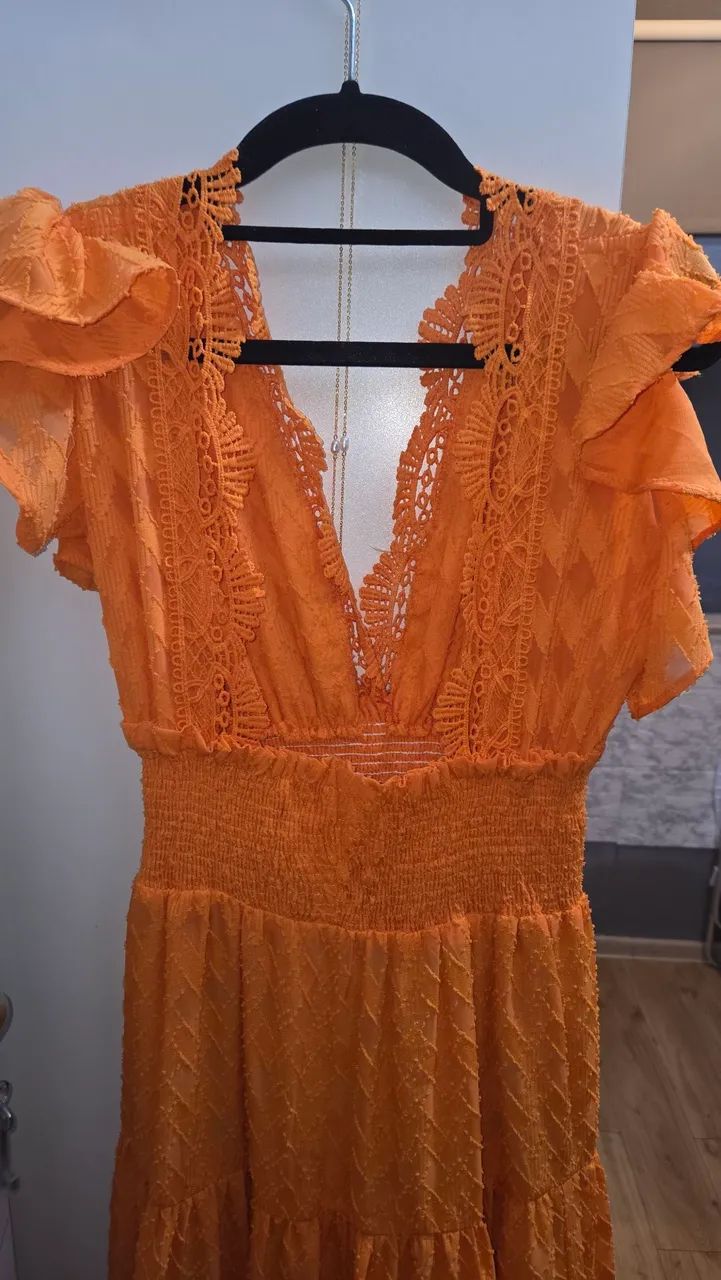 Vestido longo laranja vde leise tam M - Foto 2
