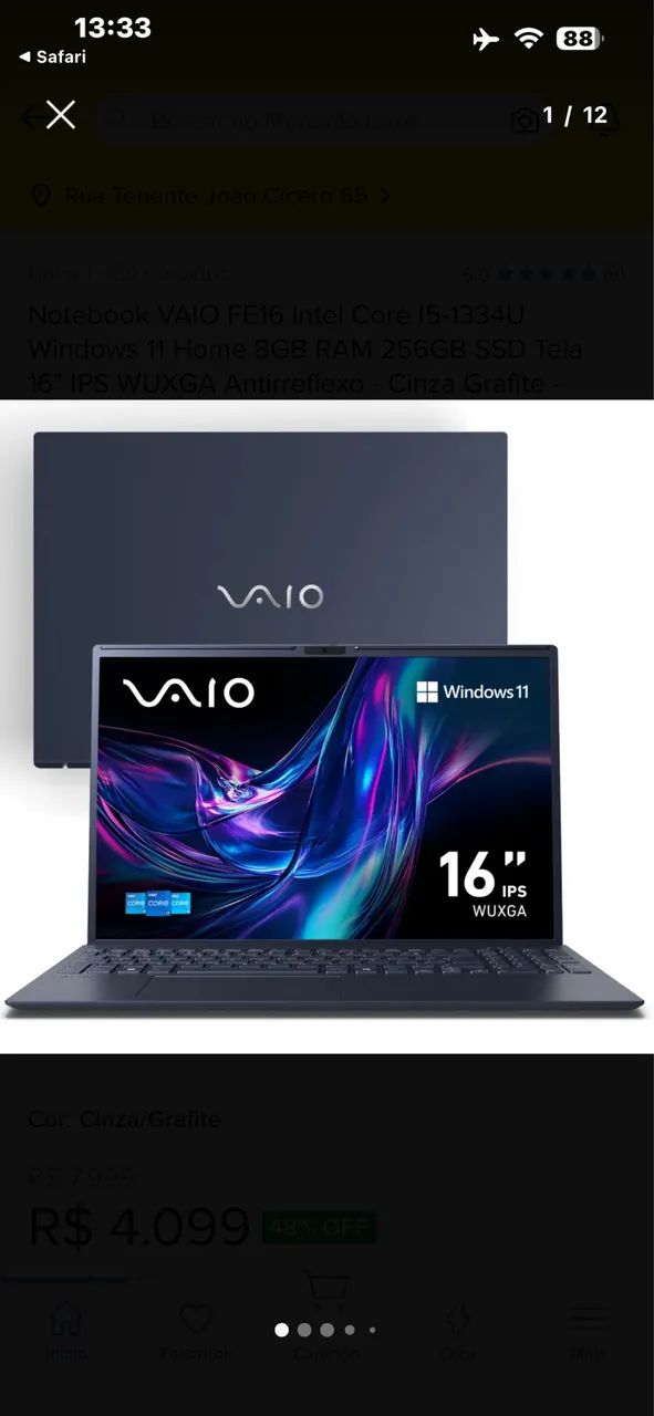 Windowsノート本体 VAIO Core i5 8GB 256GB Windows11 pro Notebook VAIO FE16 Intel Core I5 8GB 256GB SSD Tela 16