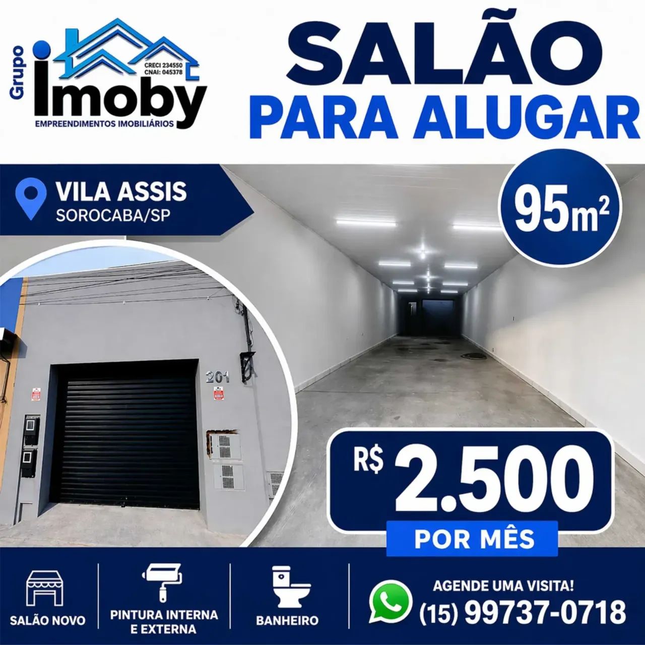 Salão Comercial para Aluguel  Vila Assis  Sorocaba/SP
