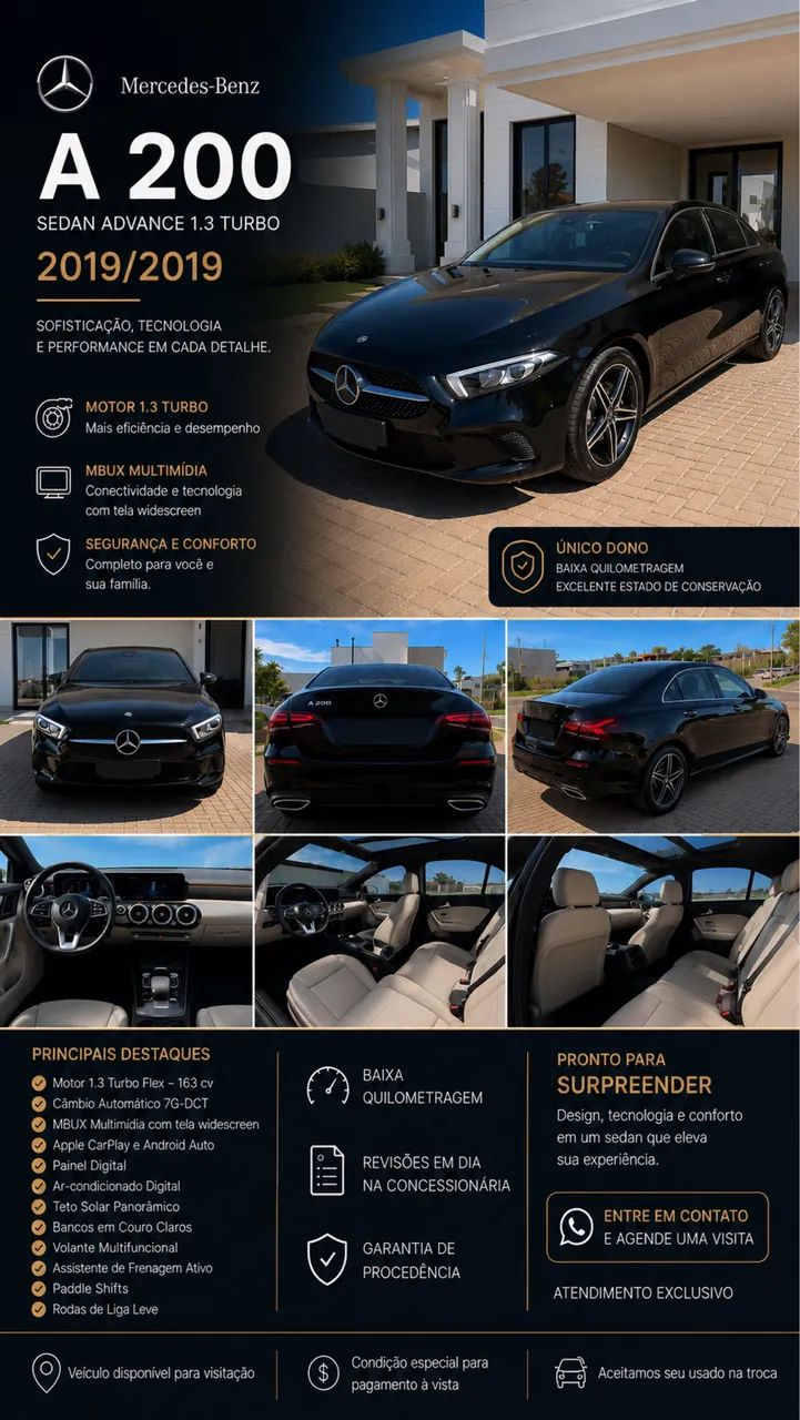 Mercedes-Benz A-200 A 200 1.3 TB Advance Aut. 2019