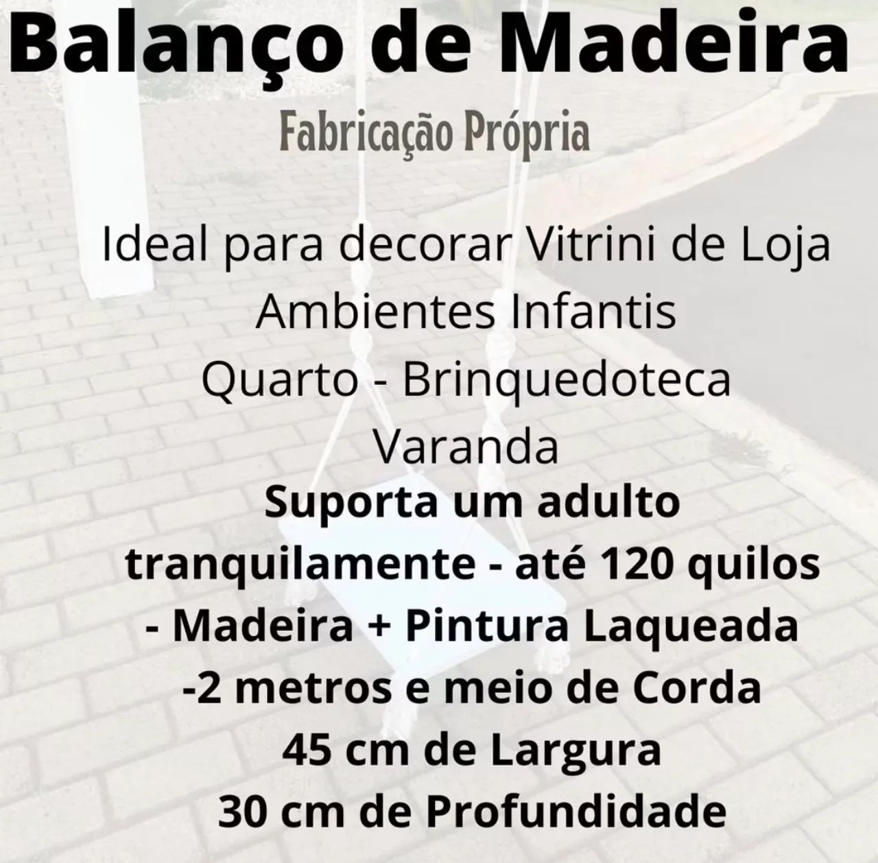 Balanço madeira laqueado rosa  - Foto 2