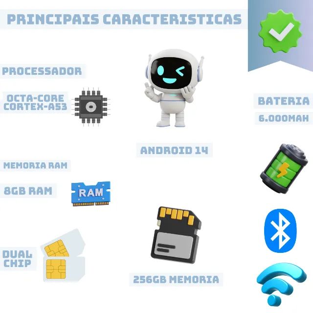 Tablet Android 14 8GB RAM 256GB + Teclado Bluetooth e Caneta - Foto 5