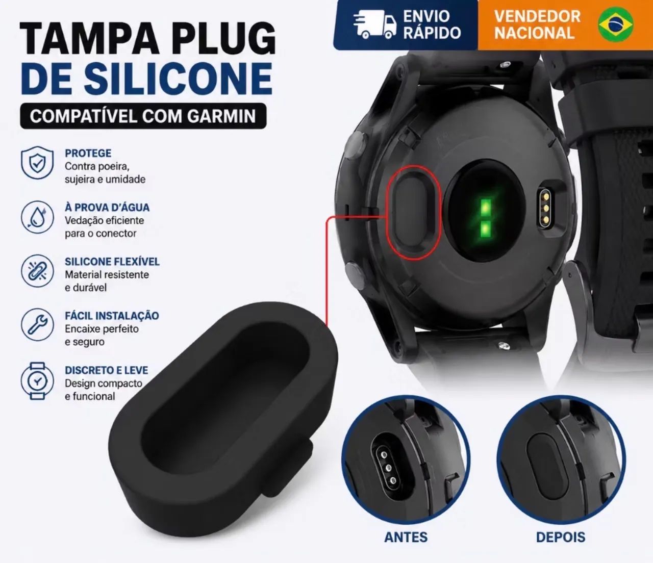 Plugue Antipoeira para smartwatch Garmin - Foto 2
