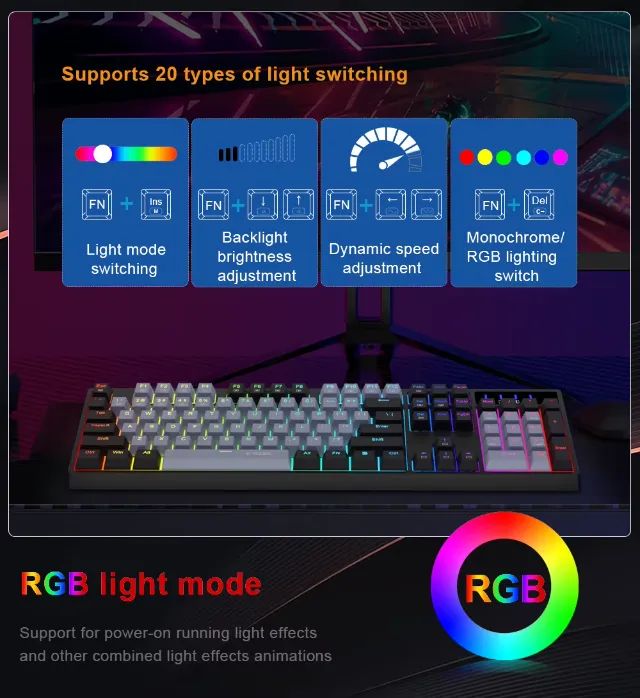 Teclado Mecanico E-yooso Z-14 Switch Red - Foto 5