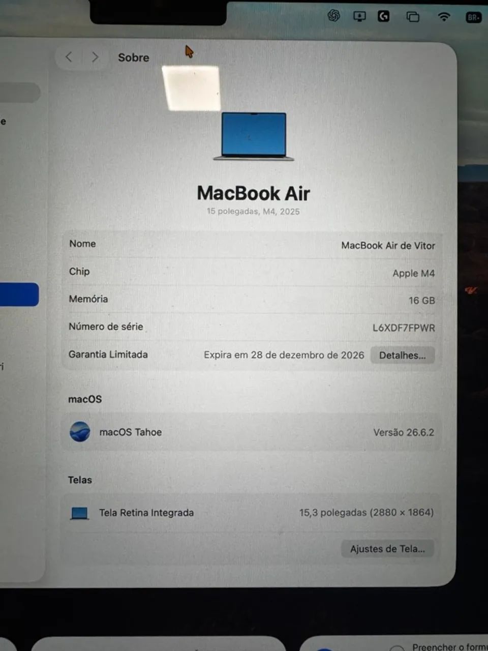 MacBook Air M4 16gb RAM 512gb SSD 15,3 polegadas - Foto 2