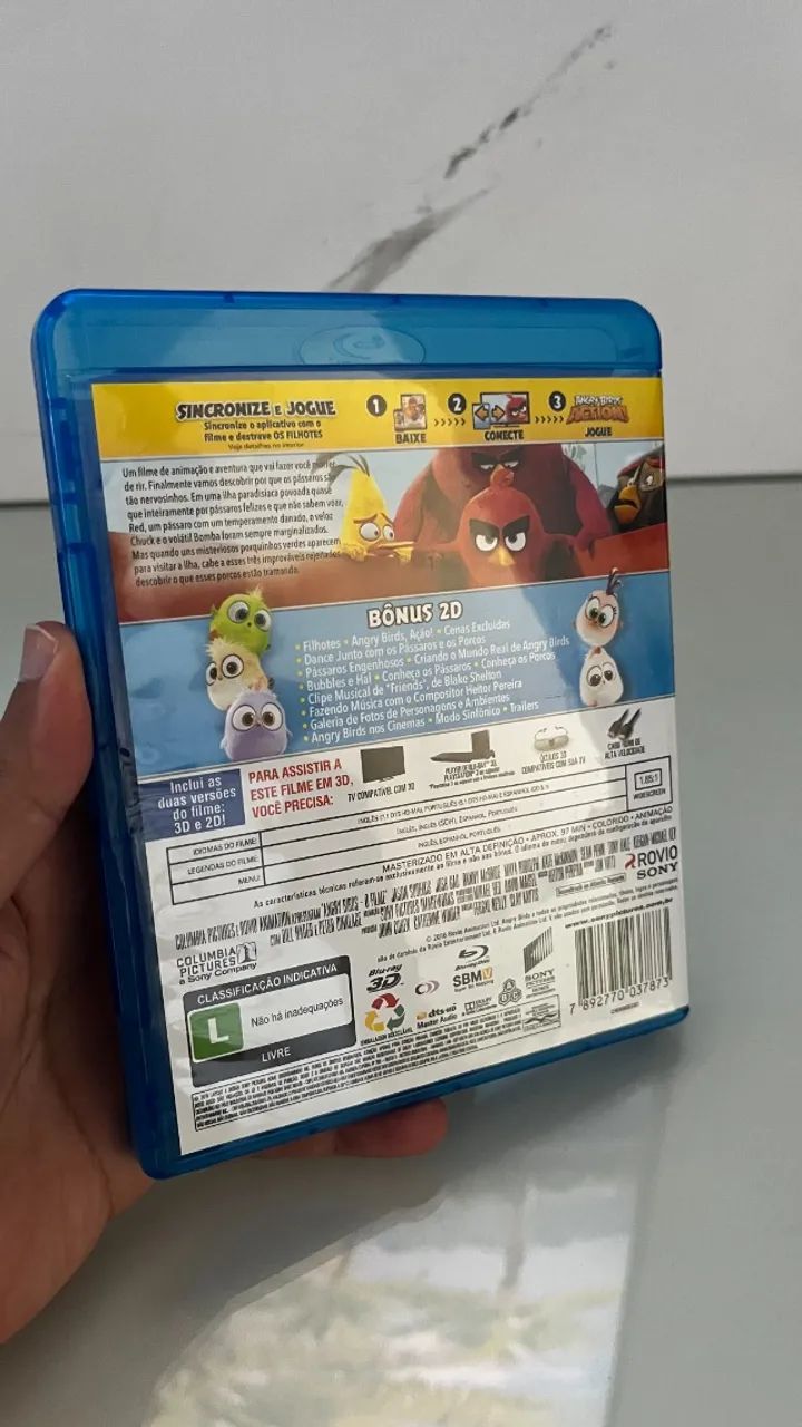 Blu-Ray 3D + 2D Angry Birds O Filme - Duplo C/ Encarte E Curtas Extras - Foto 2