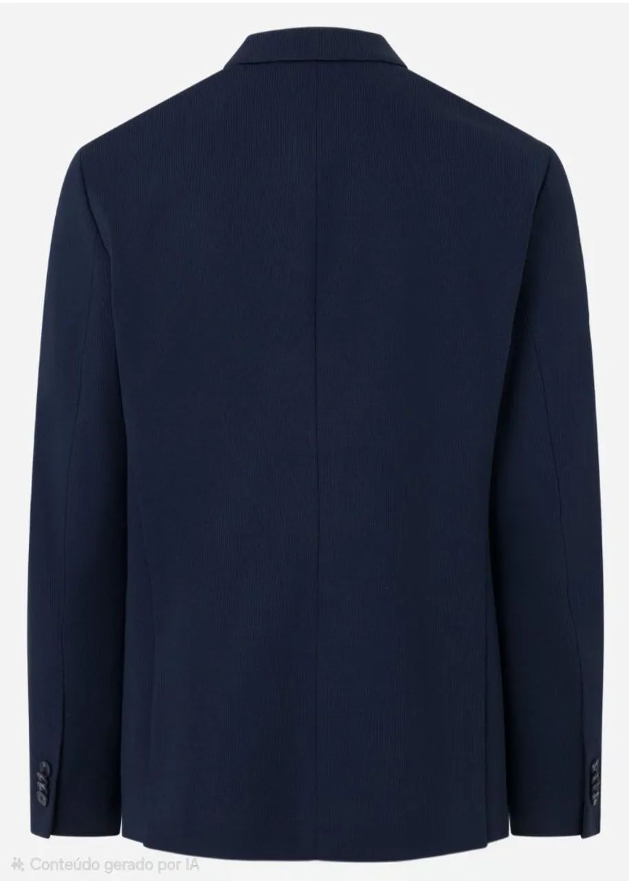 Blazer Marfinno Tricoline Azul Marinho - Foto 3