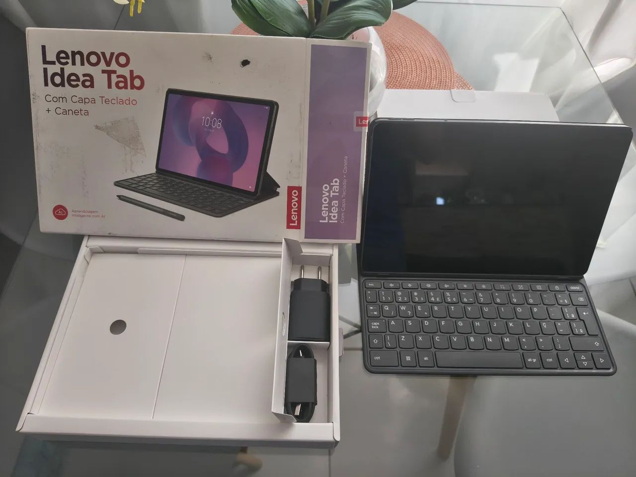 Tablet Lenovo+Capa com Teclado+Estado de Loja