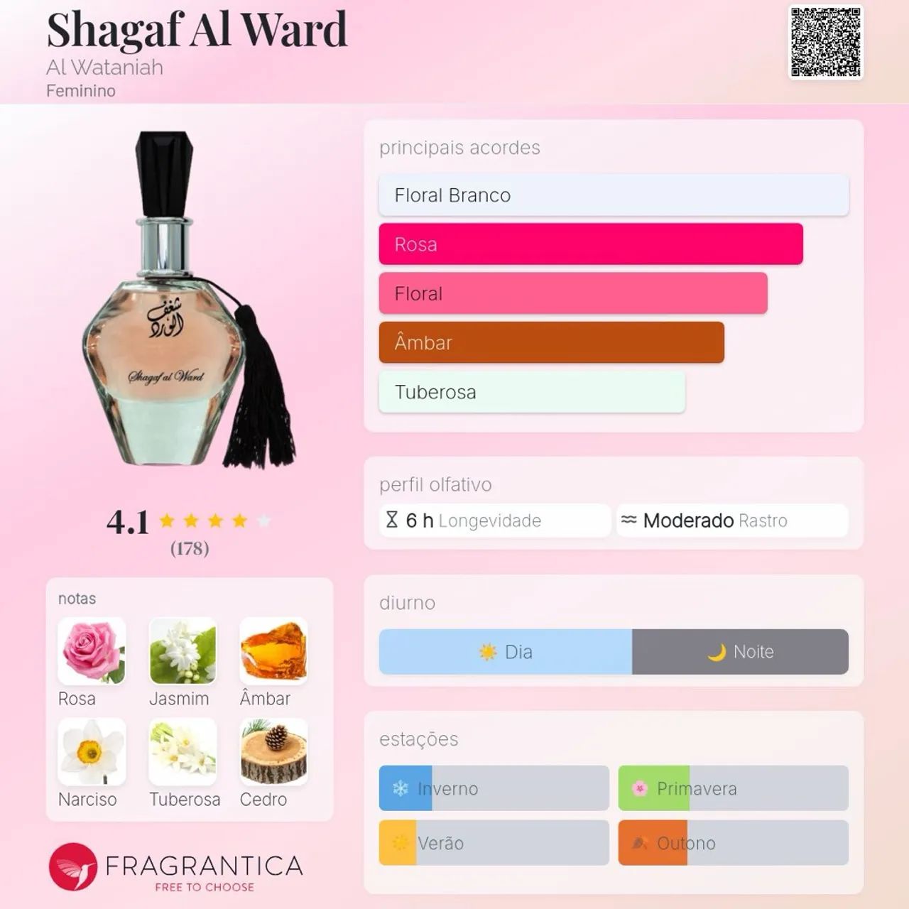 Shagaf Al Ward Eau de Parfum Feminino (100 ml) 100% ORIGINAL  - Foto 2