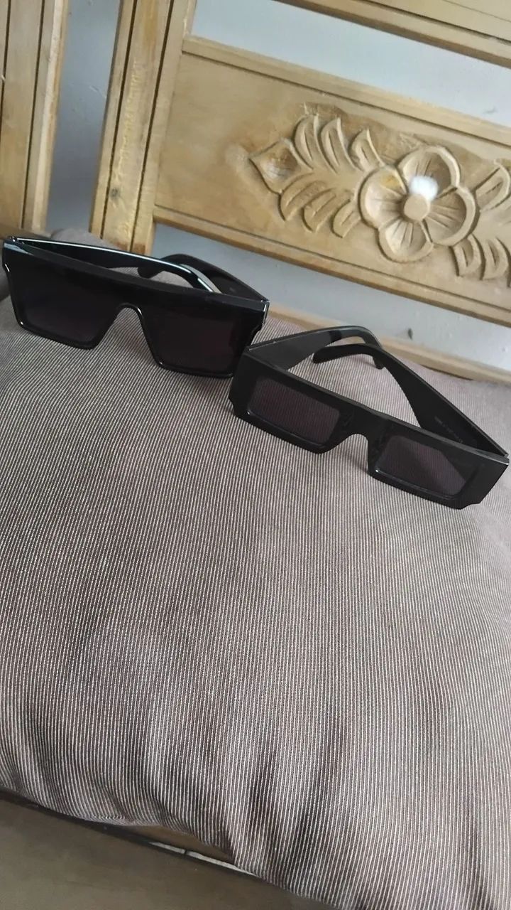 2 Oculos Quadrados Preto Top - Foto 5