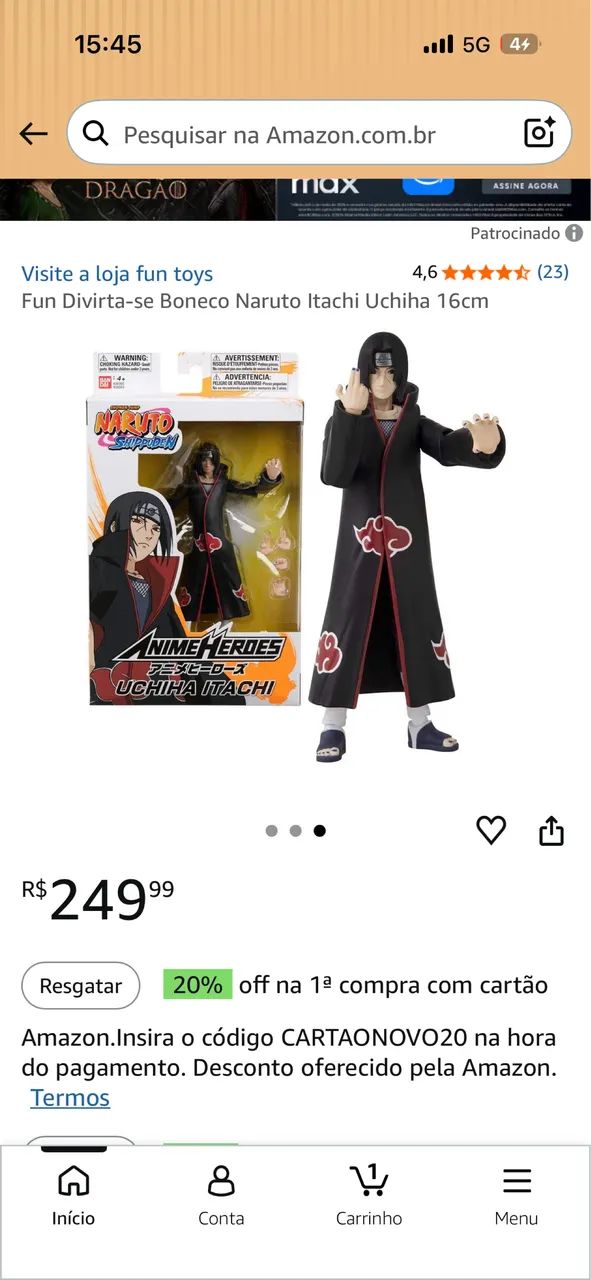 Action figure Itachi - Anime Naruto  - Foto 4