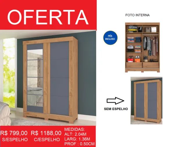 Roupeiro em oferta - compre hoje e receba em até 72 horas 
