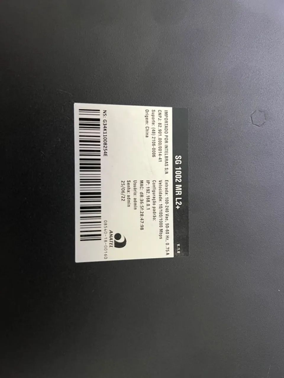 Switch gerenciável 8 portas giga SG 1002 MR L2+ Intelbras - Foto 2