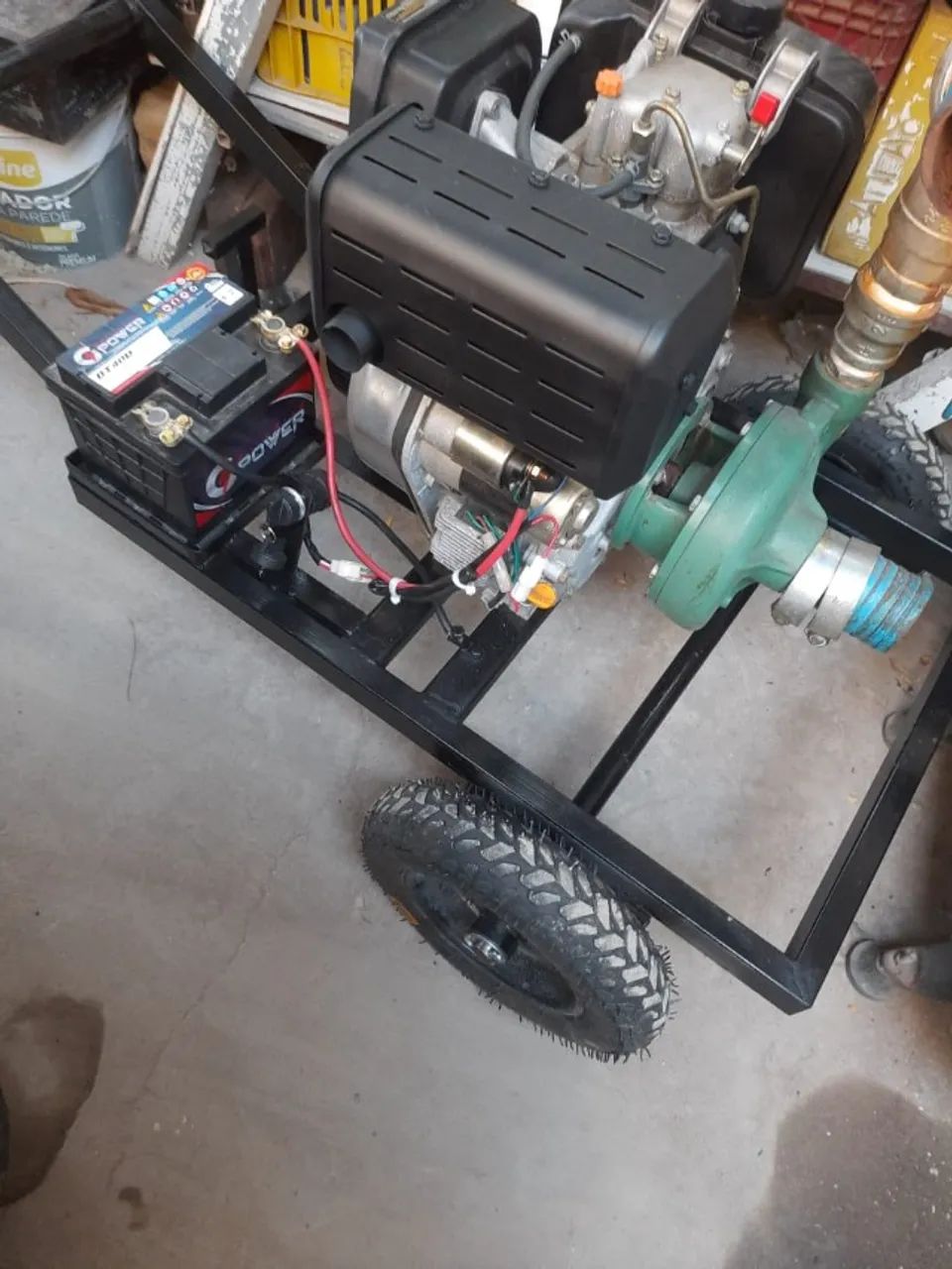 Motor Diesel Toyama 12.5HP + Bomba d?água + Carrinho (Partida Elétrica) - Foto 5