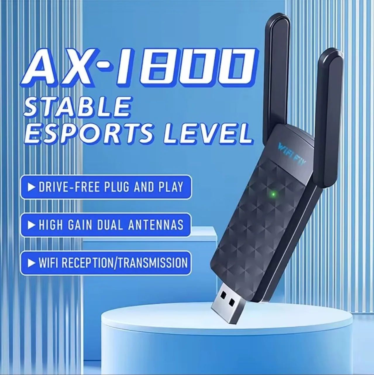 Adaptador wi-fi6 2.4g 5g 1800m