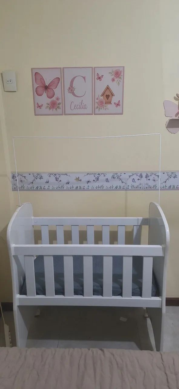 MINI BERÇO + COLCHÃO + CAPA IMPERMEÁVEL 